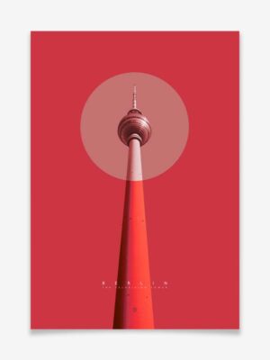 Fernsehturm Berlin (Red Edition) - Poster by Black Sign Artwork