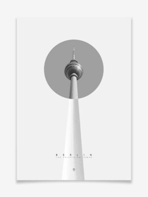 The Television Tower (White Edition) - Poster by Black Sign Artwork