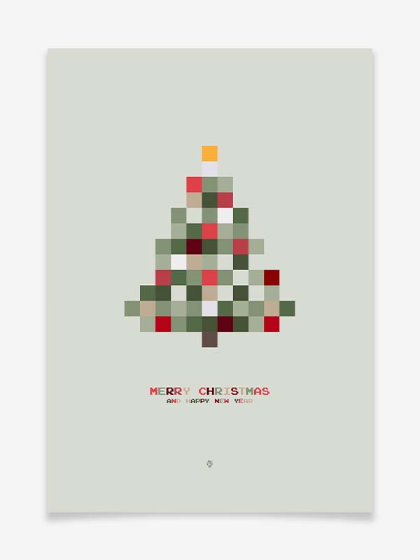 Merry Christmas Pixel - Poster by Black Sign Artwork