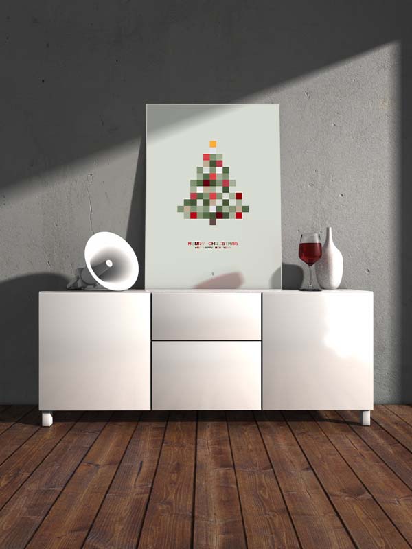 Merry Christmas Pixel - Produktbild 6 by Black Sign Artwork