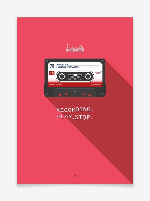 Compact Cassette Analog Audiopower - Poster by Black Sign Artwork