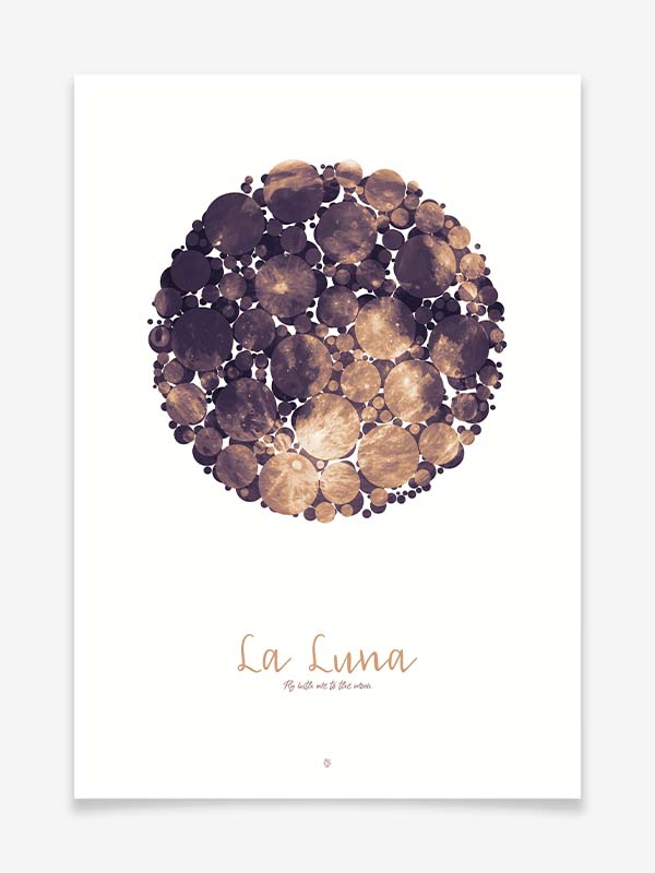 La Luna - Fly with me to the moon - Poster by Black Sign Artwork