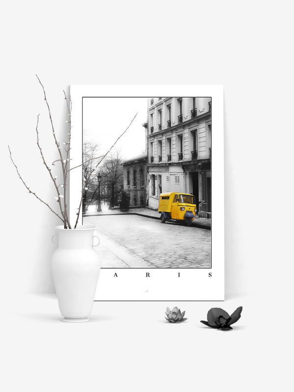 Paris Yellow Car - Produktbild 1 by ARTSHOT - Photographic Art