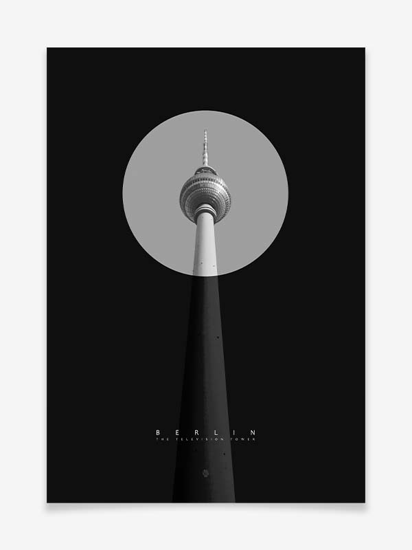 The Television Tower (Black Edition) - Poster by Black Sign Artwork