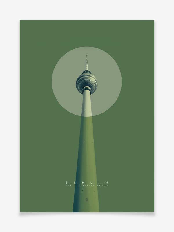 The Television Tower (Green Edition) - Poster by Black Sign Artwork