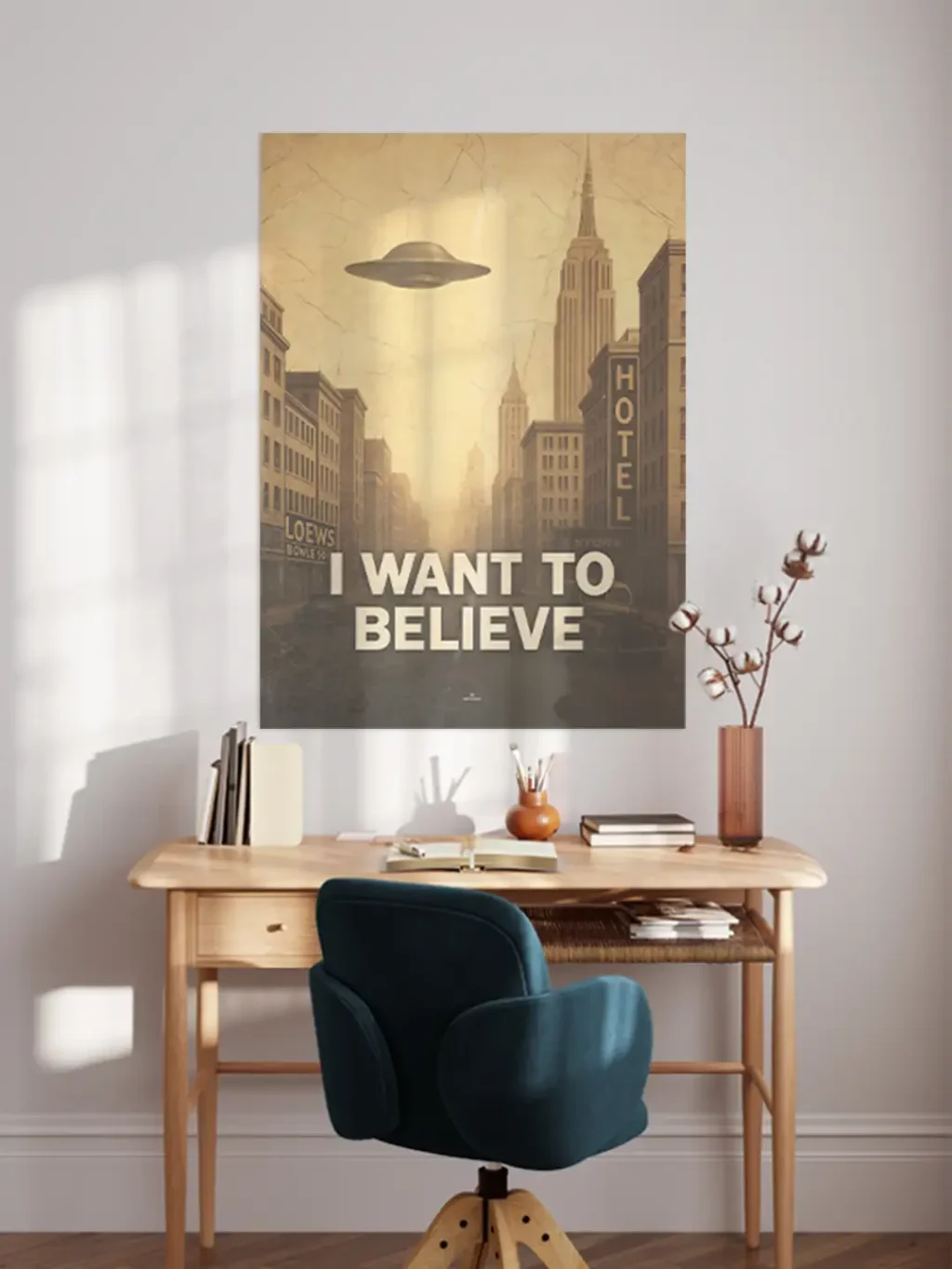 I Want To Believe –  Retro UFO – Produktbild 8 by Artboxx