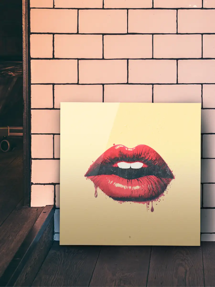 Urban Kiss – Dripping – Rote Lippen an einer Wand – Produktbild 7 by Black Sign Artwork